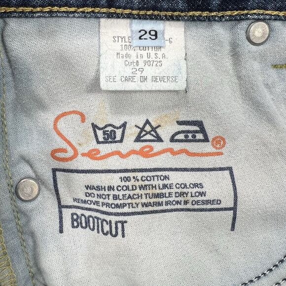 Seven Bootcut Jeans Women’s 29x31 Blue Made in USA Y2K Boho Western Rodeo - Picture 7 of 14